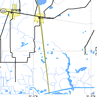 Zip code 70528 close-up map