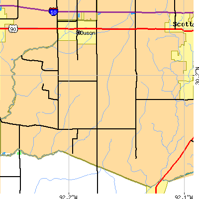 Zip code 70529 close-up map