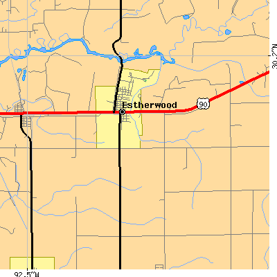 Zip code 70534 close-up map