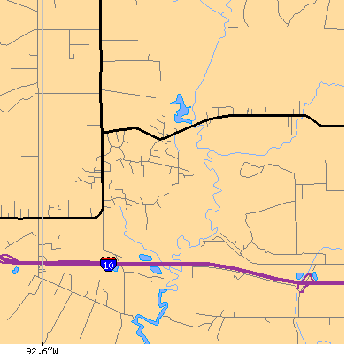 Zip code 70537 close-up map