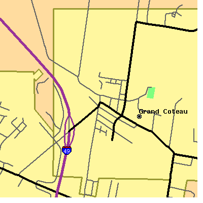 Zip code 70541 close-up map
