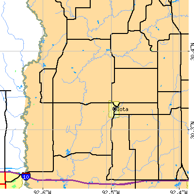 Zip code 70543 close-up map