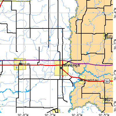 Zip code 70546 close-up map