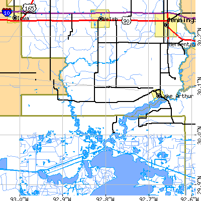 Zip code 70549 close-up map