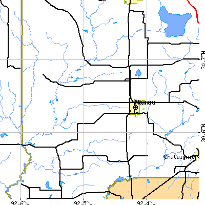 Zip code 70554 close-up map
