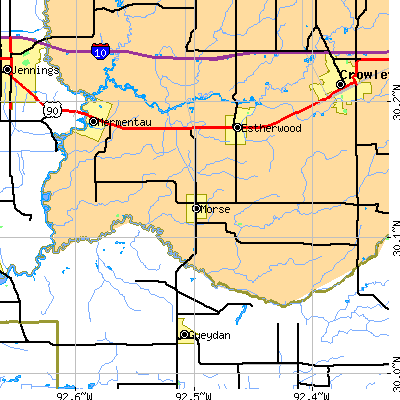 Zip code 70559 close-up map