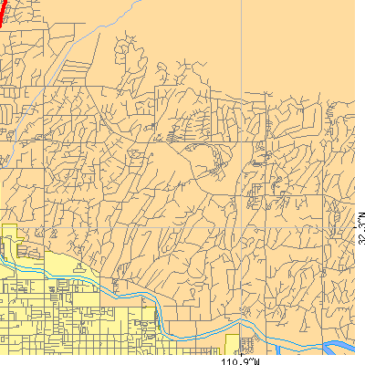 Zip code 85718 close-up map