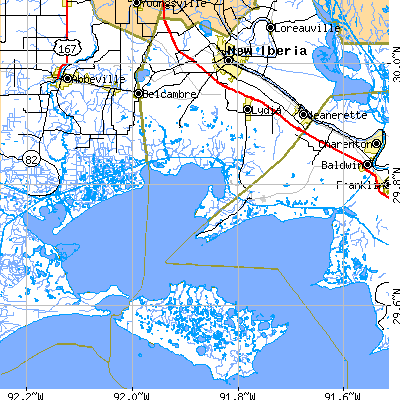 Zip code 70560 close-up map