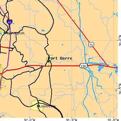 Zip code 70577 close-up map