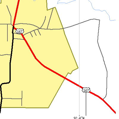Zip code 70585 close-up map