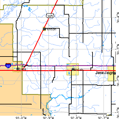 Zip code 70591 close-up map