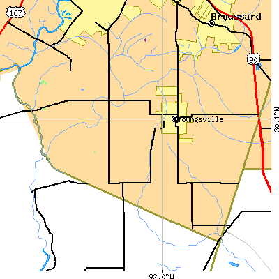 Zip code 70592 close-up map