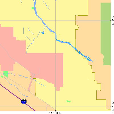 Zip code 85730 close-up map