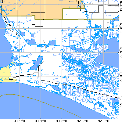Zip code 70632 close-up map