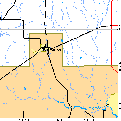 Zip code 70633 close-up map