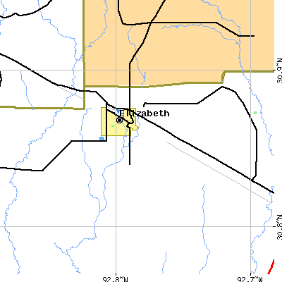 Zip code 70638 close-up map