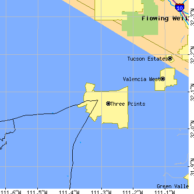Zip code 85735 close-up map
