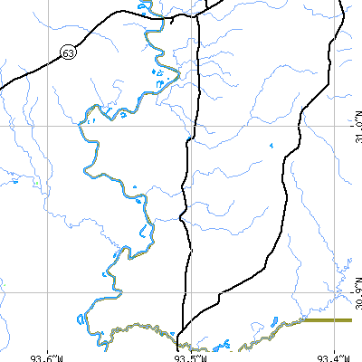 Zip code 70639 close-up map