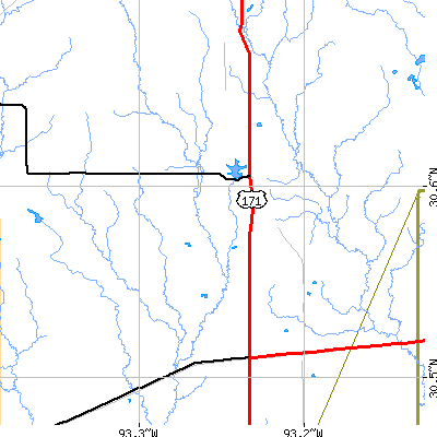Zip code 70652 close-up map