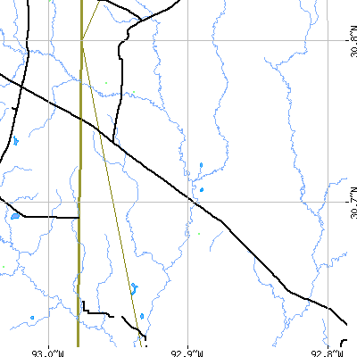 Zip code 70654 close-up map
