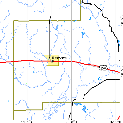Zip code 70658 close-up map