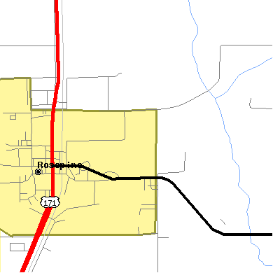 Zip code 70659 close-up map