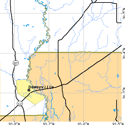 Zip code 70661 close-up map