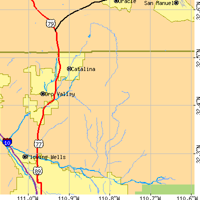 Zip code 85737 close-up map