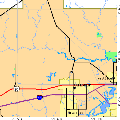 Zip code 70663 close-up map