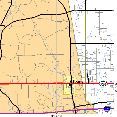Zip code 70711 close-up map