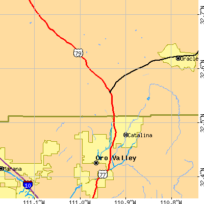 Zip code 85739 close-up map