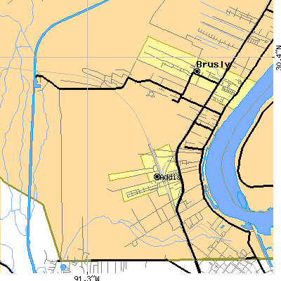 Zip code 70719 close-up map