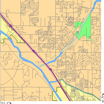 Zip code 85741 close-up map