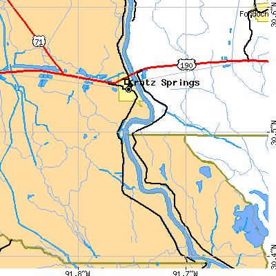 Zip code 70750 close-up map