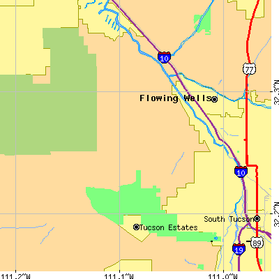 Zip code 85745 close-up map