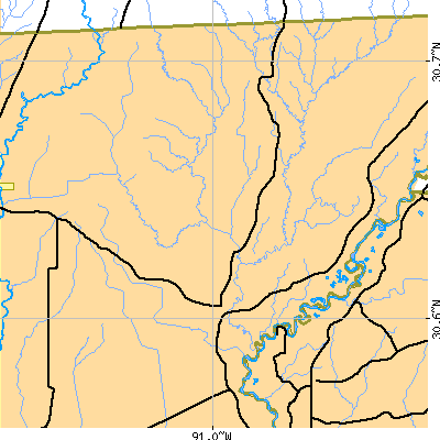 Zip code 70770 close-up map