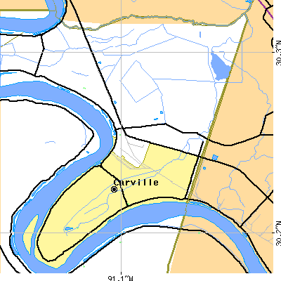 Zip code 70776 close-up map