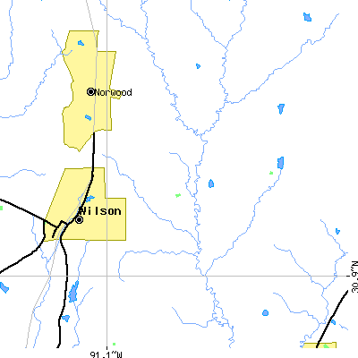 Zip code 70789 close-up map