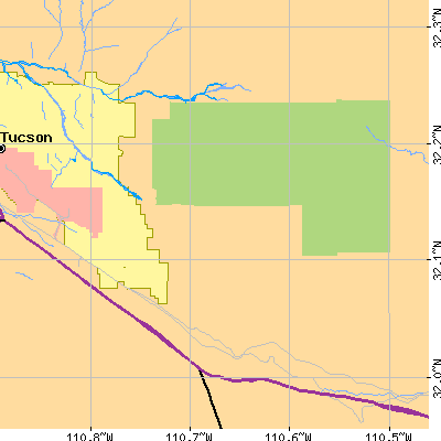 Zip code 85747 close-up map
