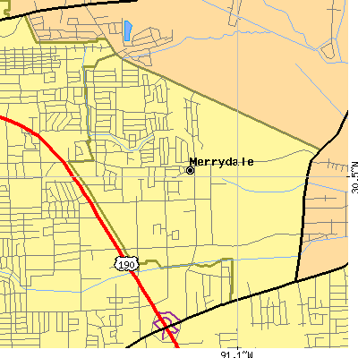 Zip code 70812 close-up map