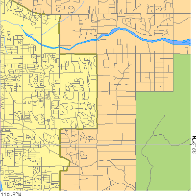 Zip code 85748 close-up map