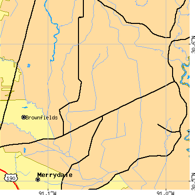 Zip code 70818 close-up map