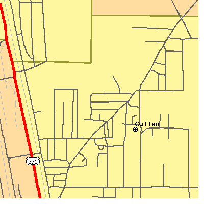 Zip code 71021 close-up map