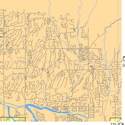 Zip code 85750 close-up map
