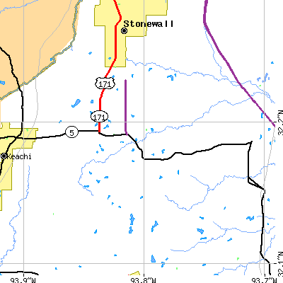 Zip code 71030 close-up map