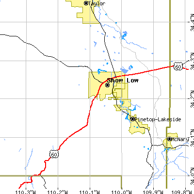 Zip code 85901 close-up map