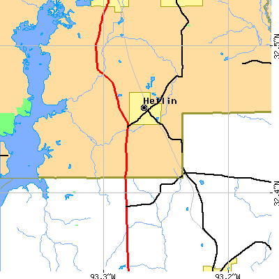 Zip code 71039 close-up map
