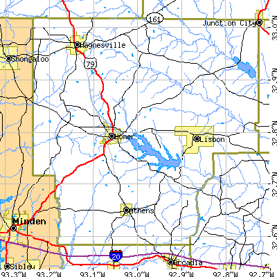 Zip code 71040 close-up map