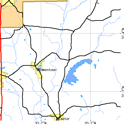 Zip code 71045 close-up map