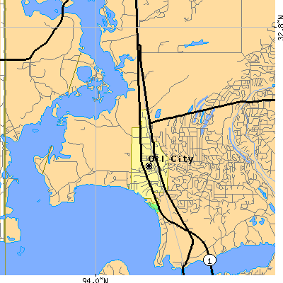 Zip code 71061 close-up map